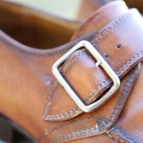 StefanoBi 9.5 Italian Brown Monkstrap Mens Dress Shoes main image 13